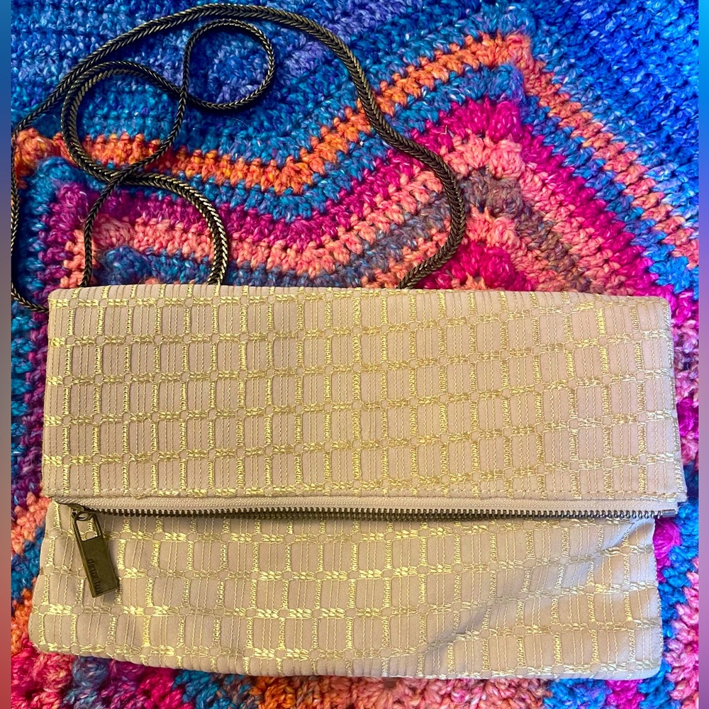 Anthropologie Gold Deux Lux Purse